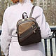  Leather women's backpack brown-red Jesy Mod. R. 27-602-1. Backpacks. Natalia Kalinovskaya. My Livemaster. Фото №6