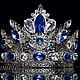  Тиара-корона для волос «Голубой бриллиант»  в стиле барокко. Диадемы. Girandole. Интернет-магазин Ярмарка Мастеров.  Фото №2