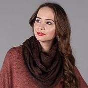 Snood in 2 turnover and double cap from kid-mohair