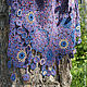 Openwork shawl Blue-purple with gold. Shawls. Джемпера, шапки, палантины от 'Azhurles'. My Livemaster. Фото №5