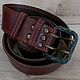A genuine leather belt with forged buckle, Straps, Kemerovo,  Фото №1