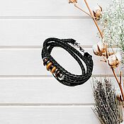 Украшения handmade. Livemaster - original item Bracelet braided: Black Braided Men`s Bracelet. Handmade.