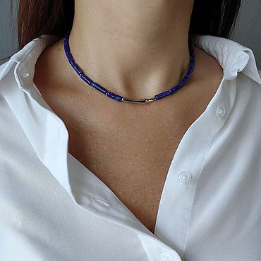 Украшения ручной работы. Ярмарка Мастеров - ручная работа Чокер из лазурита. Handmade.