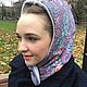 Шапка Капор Капюшон утеплённый из платка. Русский стиль Зимний узор. Шапки. LusyStudio. Интернет-магазин Ярмарка Мастеров.  Фото №2