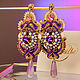 Sevara Earrings. soutache. Purple pink orange, Earrings, Armavir,  Фото №1