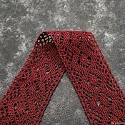 Материалы для творчества handmade. Livemaster - original item Lace: Dark red braided lace. Handmade.