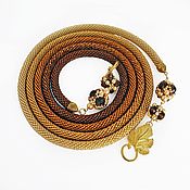 Украшения handmade. Livemaster - original item Lariat of beads Golden charm of autumn with hand-woven beads. Handmade.