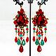 Long Dolce style earrings Clip-on chandelier earrings. Earrings. Beaded jewelry by Mariya Klishina. Online shopping on My Livemaster.  Фото №2