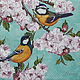 Napkins for decoupage Bird on branch Sakura print, Napkins for decoupage, Moscow,  Фото №1