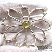 Украшения handmade. Livemaster - original item Silver 925 brooch with beautiful Daisy. Handmade.