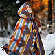 Woolen poncho (unisex) without fringe. Ponchos. Poncho and Feather. My Livemaster. Фото №4