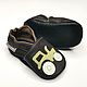 Baby Shoes with Tractor, Dark Brown Boy Shoes, Soft Sole Baby Shoes. Footwear for childrens. ebooba. Online shopping on My Livemaster.  Фото №2