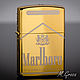 Зажигалка Zorro золотистая с гравировкой Пачка Marlboro, Зажигалки, Москва,  Фото №1