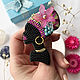 Bead brooch African Nomusa, brooch girl silhouette, ethnic. Brooches. Zveva. Online shopping on My Livemaster.  Фото №2