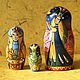 cute little nesting doll on motives of Russian fairy tale Princess frog charm original painting gorgeous gift collector Russian souvenir gifts from Russia gift matryoshka luck lime painted
