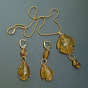 Украшения handmade. Livemaster - original item Jewelry sets: with amber: 