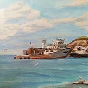 Картины и панно handmade. Livemaster - original item Oil painting. Our Crimea. Old pier, Kazantip.. Handmade.