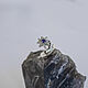 Order White gold ring with sapphire and Edelweiss diamond. Unusual Gemstone Jewelry. Livemaster. . Engagement ring Фото №3