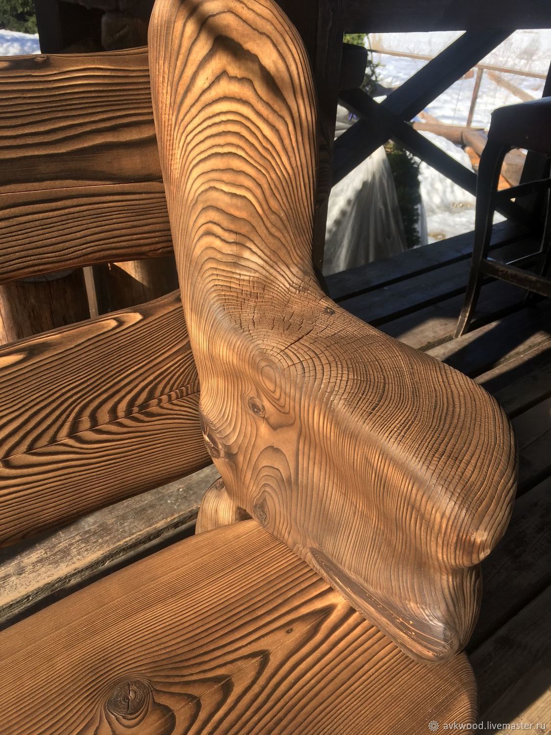 Дизайн скамейки из дерева