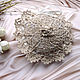 Copy of Knitted doily 33 cm white linen (ivory) interior for serving