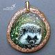 Hedgehog pendants to order - jewelry painting on stone. Pendant. Olga Kniazeva | Jewelry painting. My Livemaster. Фото №5