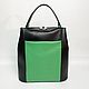 Bag bag made of genuine leather in color black green, Valise, Armavir,  Фото №1