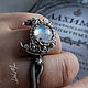 Ring with a white marble stone, moonstone ' Hijo De La Luna'. Ring. Del-moro. My Livemaster. Фото №6