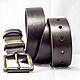 Brown leather belt 40 mm. Straps. IguanaLeather (iguanaleather). Online shopping on My Livemaster.  Фото №2