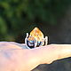 Order 925 Sterling Silver Phial Ring with citrine crystal IV0015. Sunny Silver. Livemaster. . Rings Фото №3
