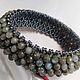 Bracelet bead netting with beads of moonstone. Braided bracelet. zara-troeglazova. My Livemaster. Фото №4