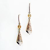 Украшения handmade. Livemaster - original item Earrings classic gold lace gold Plated earrings with ametrines. Handmade.