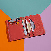 Сумки и аксессуары handmade. Livemaster - original item Cardholder Mini-wallet Hermes Grapefruit. Handmade.