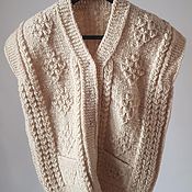 Одежда handmade. Livemaster - original item Knitted wool vest with buttons. Handmade.