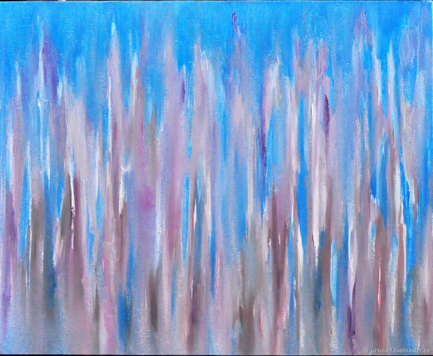 Картина маслом большая голубая абстракция сиреневый в интернет-магазине ...