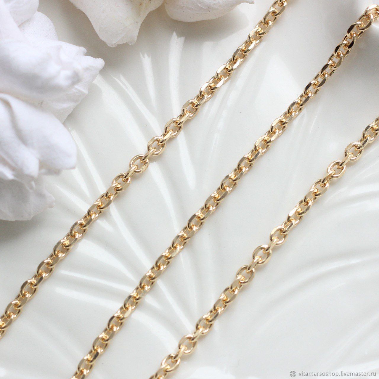 Цепочка 5*4 мм, позолота, 50 см, А090 в интернет-магазине на Ярмарке ...