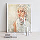 Girl with a cat, white cat oil painting, Pictures, St. Petersburg,  Фото №1
