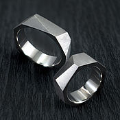Украшения handmade. Livemaster - original item Faceted titanium rings. Handmade.