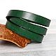 Green Braun Genuine Leather Strap, Leather Bangle. Cord bracelet. Made In Rainbow. Online shopping on My Livemaster.  Фото №2