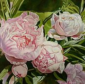 Картина маслом на холсте  розы    " Пять роз" 40х50 см