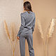 Grey knitted suit with trousers. Suits. SHAPAR - knitting clothes. My Livemaster. Фото №6