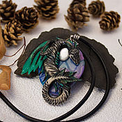 Украшения handmade. Livemaster - original item Azure Dragon Serpent pendant made of polymer clay. Handmade.