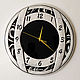 Wall clock round whitewashed oak black glass, Watch, Ivanovo,  Фото №1