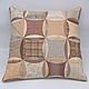 Подушка декоративная из хлопка и натурального льна. Patchwork. Подушки. Cuteshop. Интернет-магазин Ярмарка Мастеров.  Фото №2