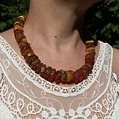 Работы для детей, handmade. Livemaster - original item Healing amber large amber beads made of untreated amber. Handmade.
