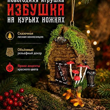 Для дома и интерьера ручной работы. Ярмарка Мастеров - ручная работа Ватная игрушка " Избушка на курьих ножках ". Handmade.