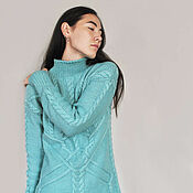 Одежда handmade. Livemaster - original item Knitted sweater, Merino FRESH MINT jumper. Handmade.
