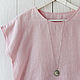 Basic blouse made of light pink linen, Blouses, Tomsk,  Фото №1