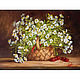Oil painting ' Daisies and cherries', Pictures, Belorechensk,  Фото №1