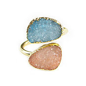 Украшения handmade. Livemaster - original item Delicate quartz ring, Pink and blue ring gift. Handmade.