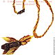 Necklace "Flower" with amber. Necklace. Elena Karaseva. Bisernyj eksklyuziv. Интернет-магазин Ярмарка Мастеров.  Фото №2